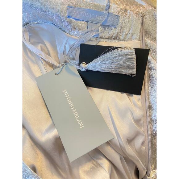 NWT Antonio Melani x Born on Fifth Aurelia Metallic Tiered Ruffle Skirt - Picture 9 of 10